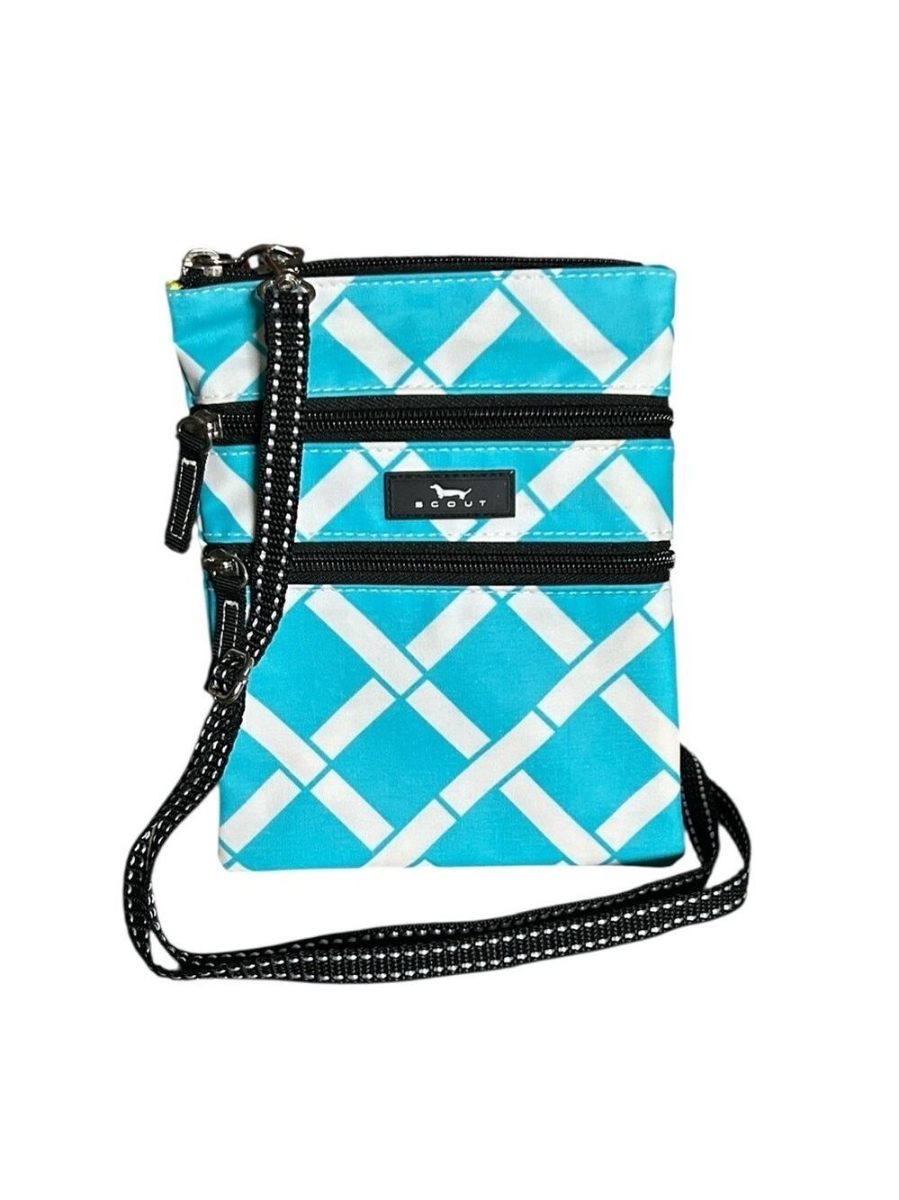 Scout Sally Go Lightly Crossbody Bag in Blue and White Lattice Print